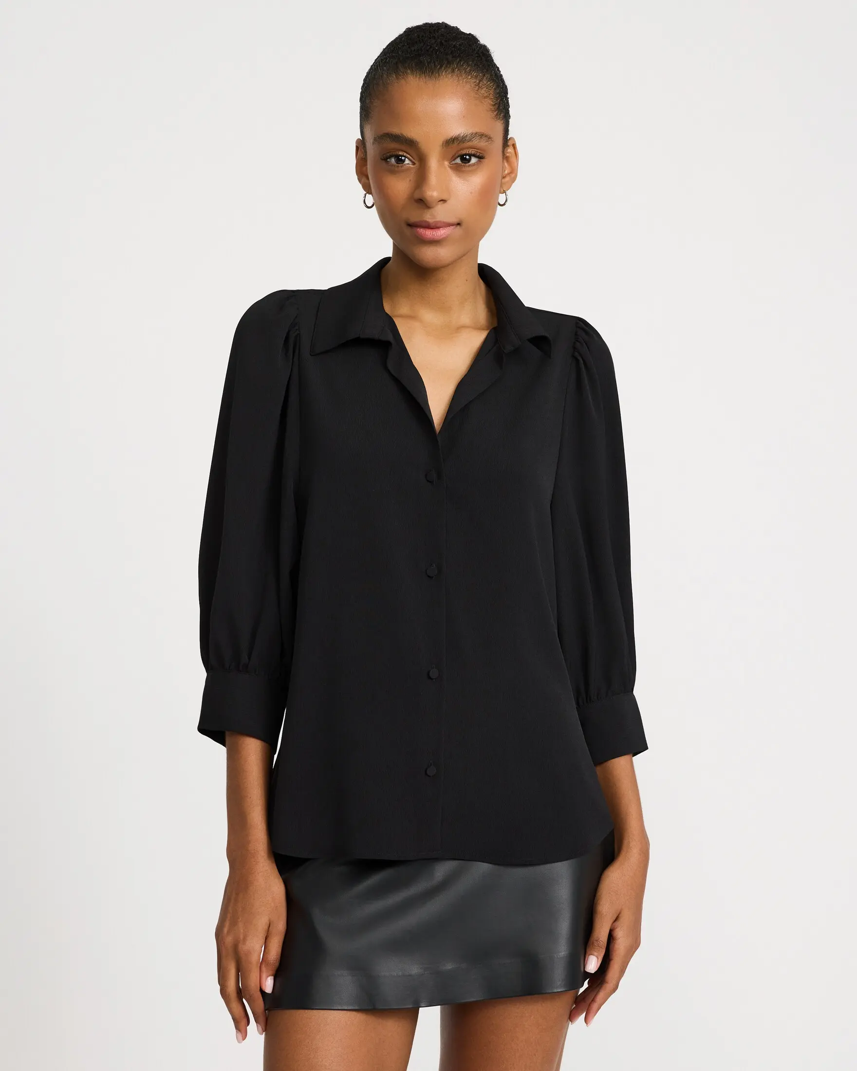 Express Sheer Crepe Textured Shirt