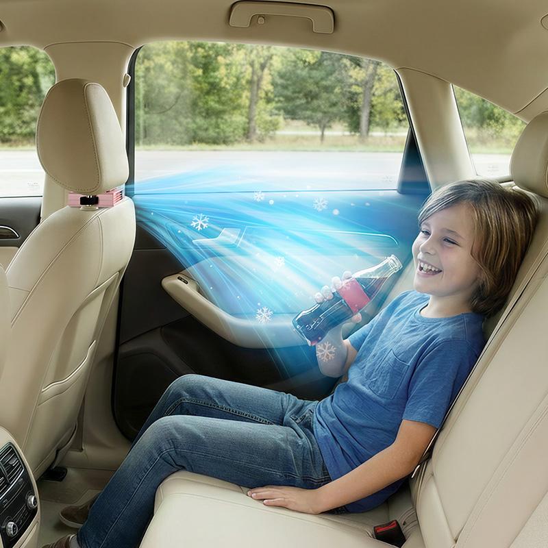 JOYTUTUS 2026 Car Seat Fan USB Plug-in Dual Turbo High Wind Power 3-Speed Adjustment Magic Tape Easy Install Universal Fit ABS Material Black Pink