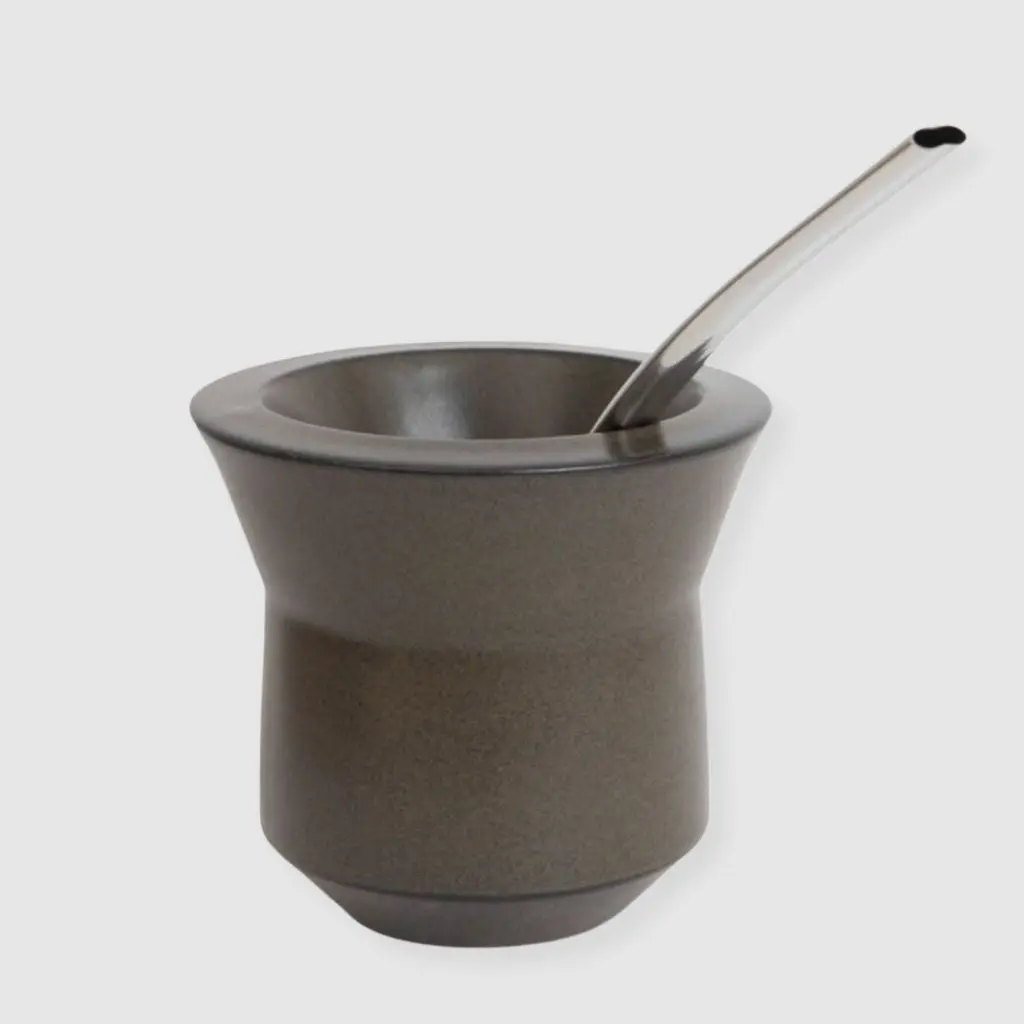 Piedra Green Insulated Ceramic Mate Gourd