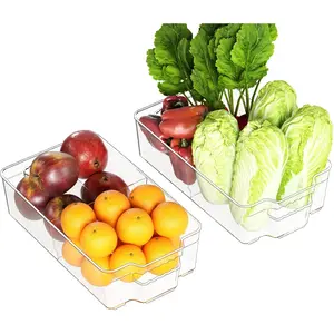 acrylic Pantry Organizers and Storage,2Pcs Large Clear Refrigerator Organizers and Plastic Fridge Storage Bins Containers,Stacking Snack Organizer for Pantry Shelf Kitchen Storage Bins,BPA-Free Box Boxes Transparent Cabinet