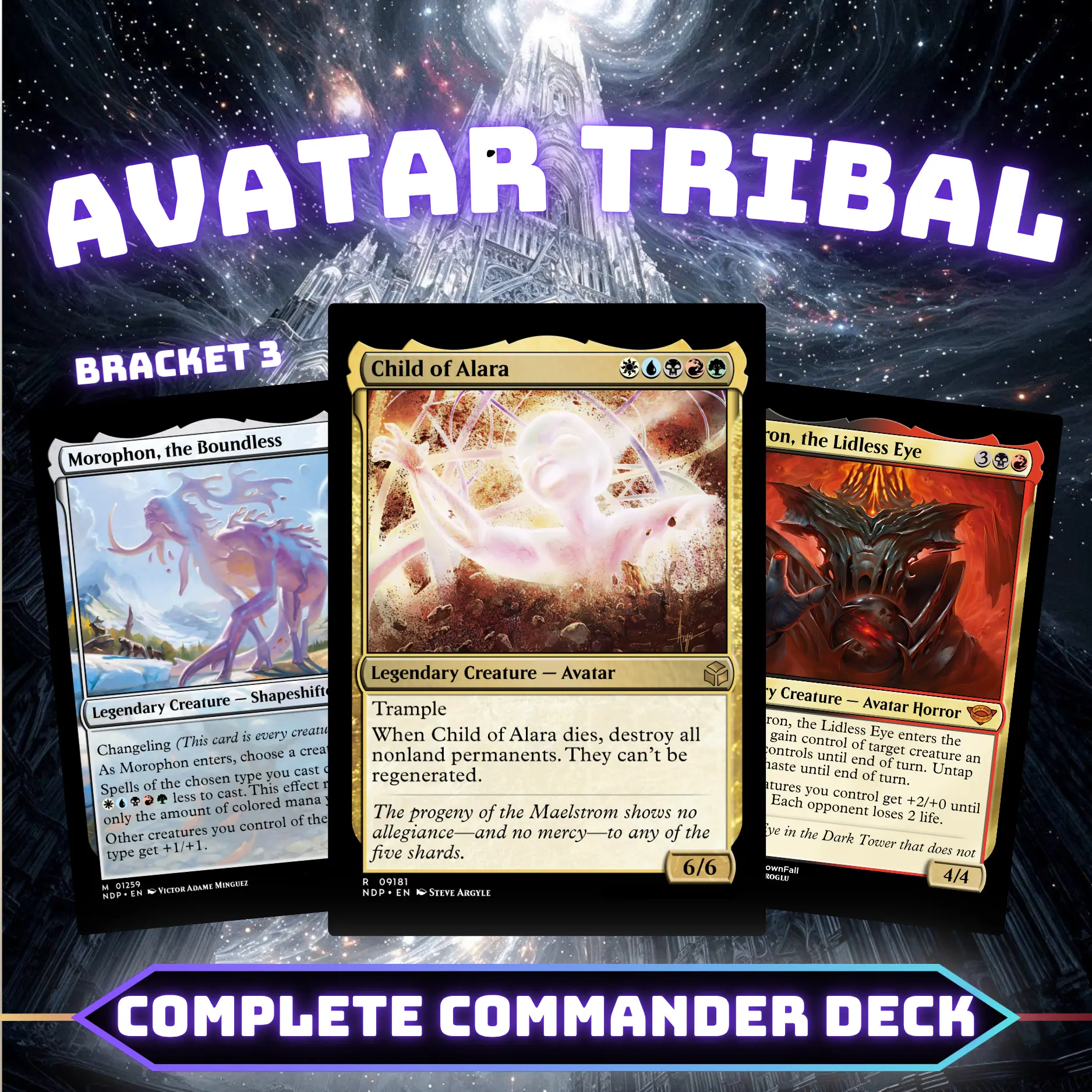 Avatar Tribal Commander Style Deck | 100 Cards + Tokens | Custom Proxy Cards