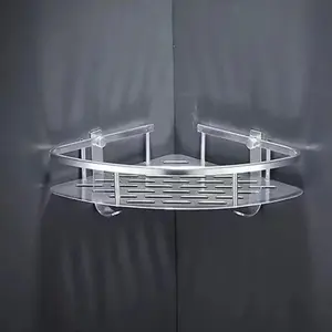 Stainless Steel Triangle Bathroom Corner Shelf, No-Drill Metal Display Stand, Space-Saving Storage Rack for Bathrooms