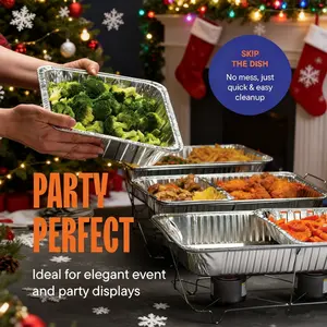A group of 30，Disposable Roasting Pans – Fire Resistant Aluminum Trays for Cooking, Baking, & Outdoor Grilling