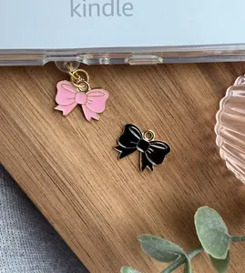 Bow Kindle Charm for Kindle Dust Plug, Phone Charm Plug, USB-C, Type C, Lightning, Micro usb, Bookish Accessories