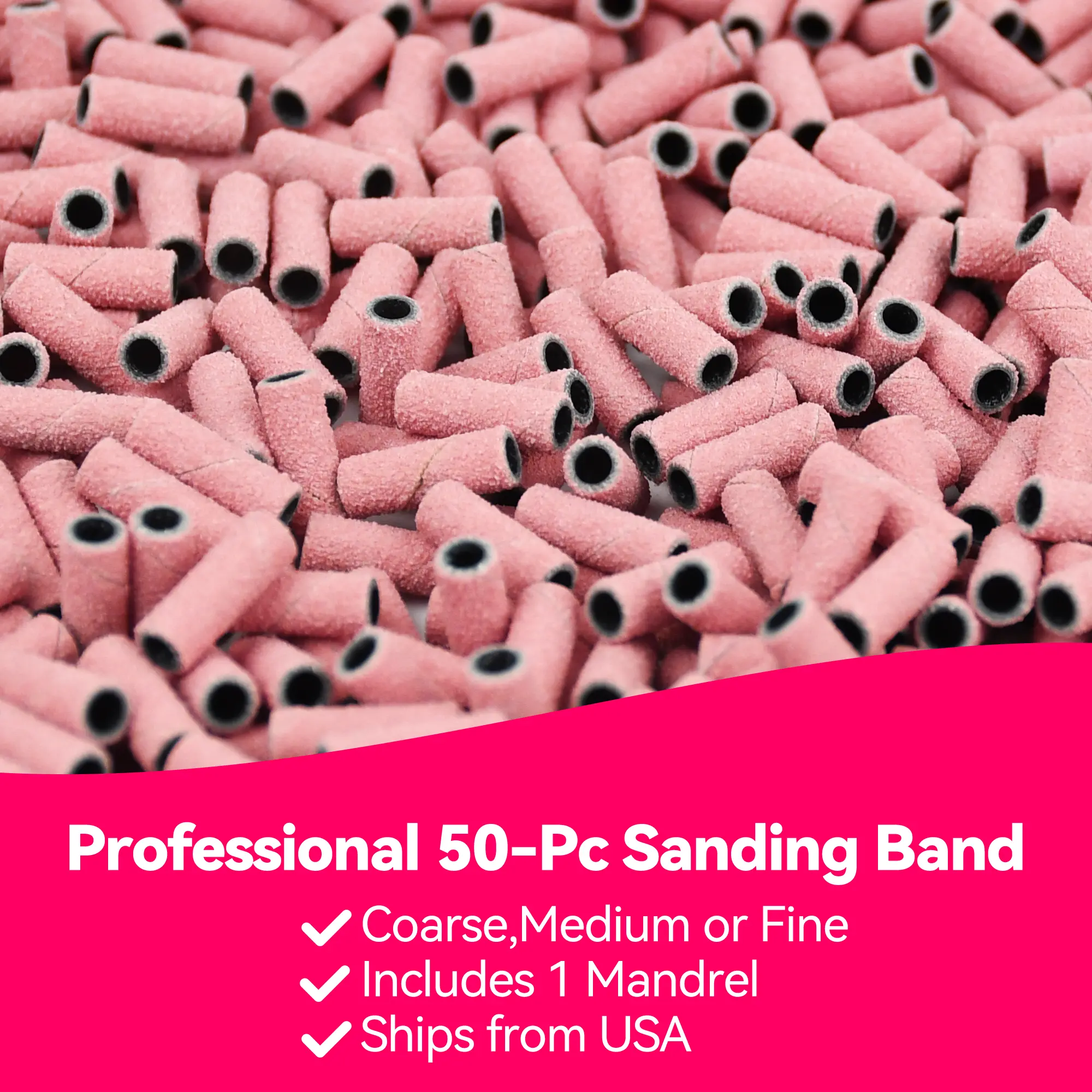 3mm Sanding Bands - Coarse Grit / Medium Grit / Fine Grit | Single Grit Per Box | Bulk Nail Drill Bits for Salon | USA Stock