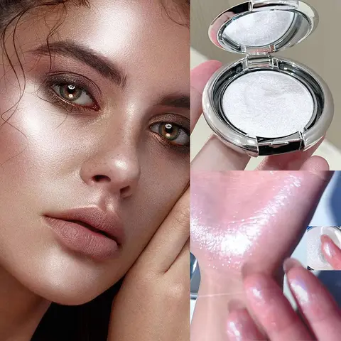 Herorange Multi-Functional Waterproof Highlighter and Contour Palette, Highlighter Balm Glitter Glowy Highlighter Makeup Glow Seeker Highlighter Natural Glow Effect Suitable for All Skin Tones, Ideal Gift for Birthdays & Parties