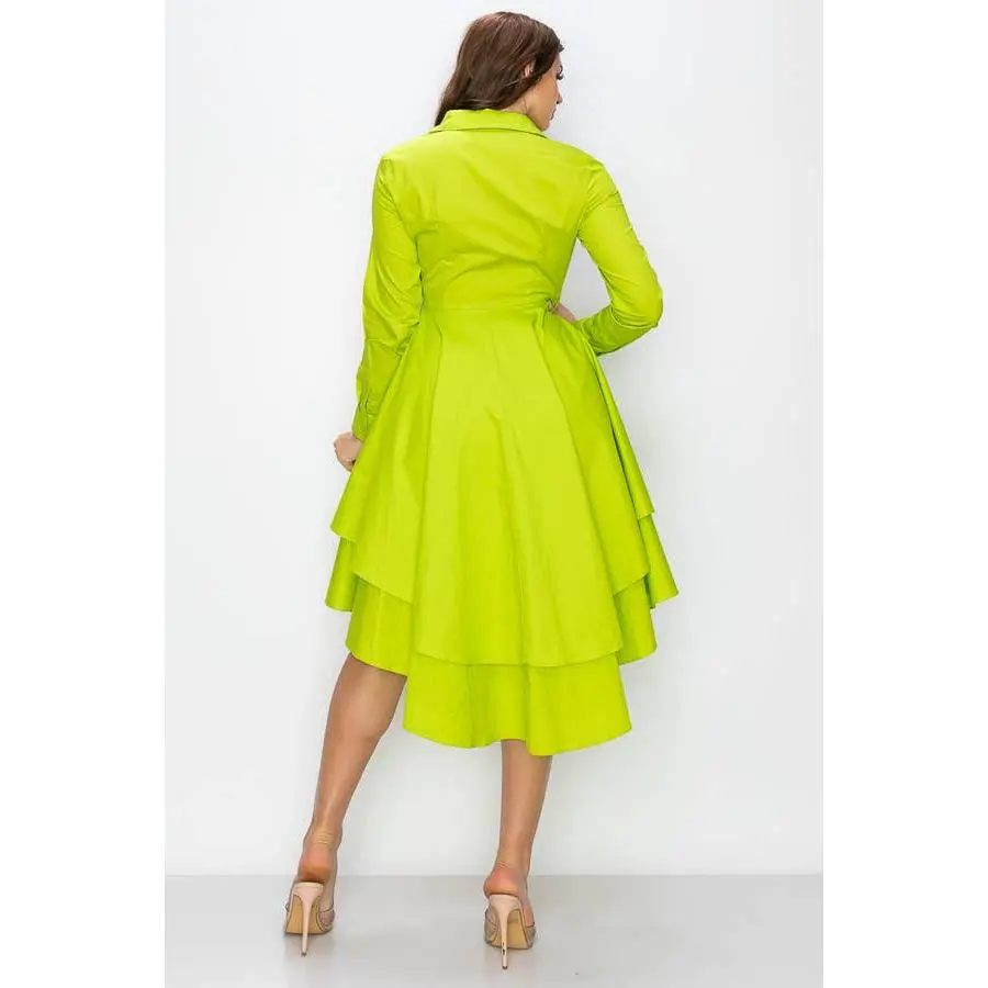 High Low Peplum Button Down dress - TikTok Shop High Low Peplum Button Down dress - TikTok Shop