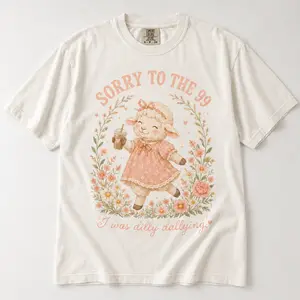 Comfort Colors Sorry To The 99 I Was Dilly Dallying T-shirt, Funny Christian Sheep Tee, Faith Humor Gift For Women Men Shirt