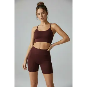 Women's Ribbed Sports Clothing Set, Elevated Design, for Yoga, Gym Workouts