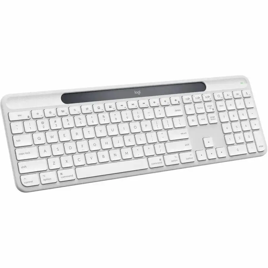 Logitech Signature Slim Solar+ Keyboard for Mac – Solar & Artificial Light Powered, Durable Battery, Customizable Action Keys, Bluetooth Connectivity, White