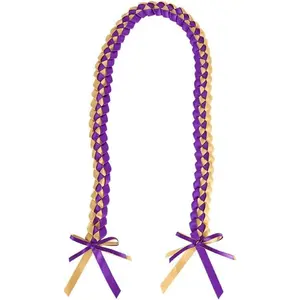 2025 Graduation Leis  Ribbon Lei Double Braided Class of 2025 Graduation Necklace High School College Graduation Party Accessories for Women Men Graduation