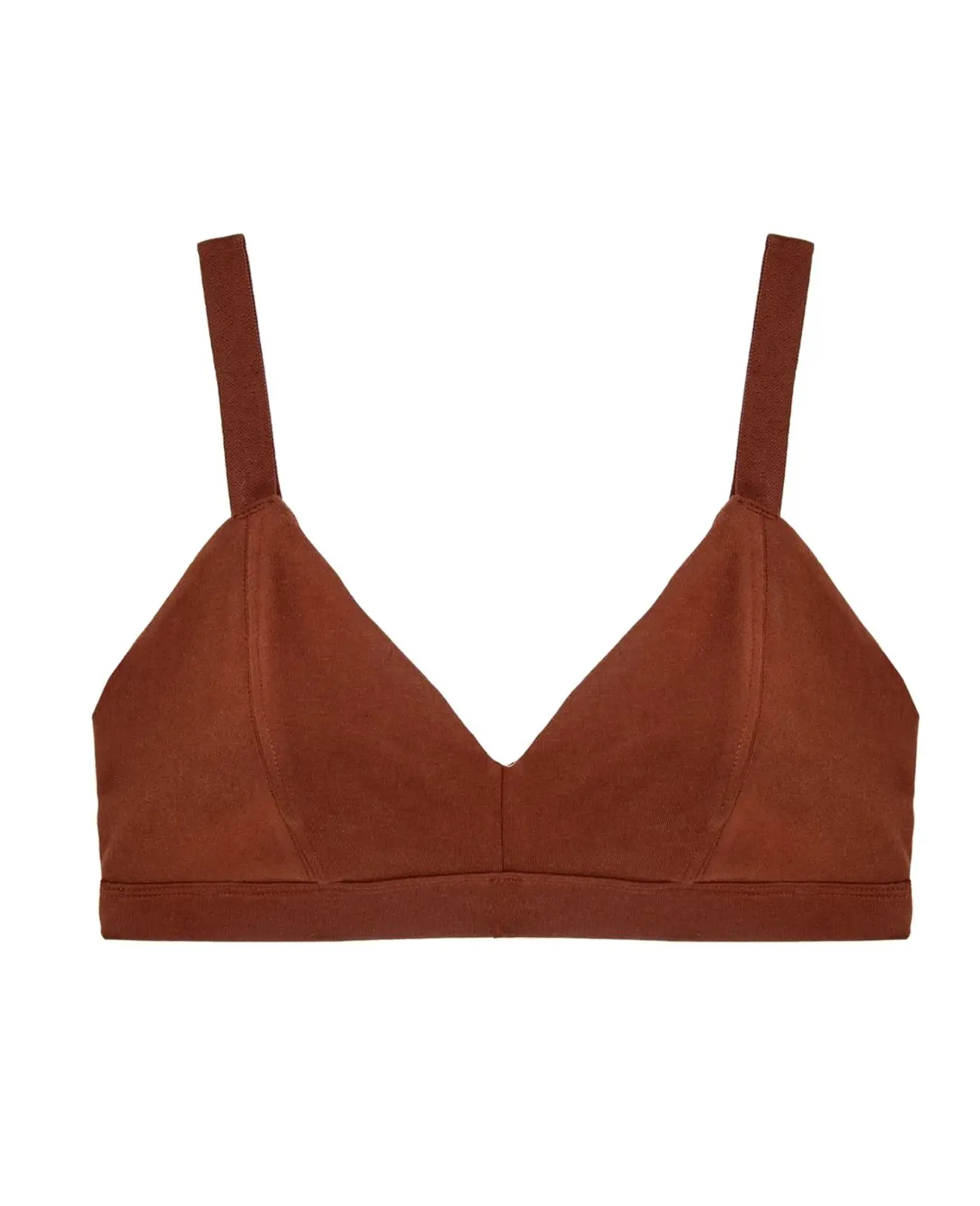 Organic Cotton Triangle Soft Bra in Cacao