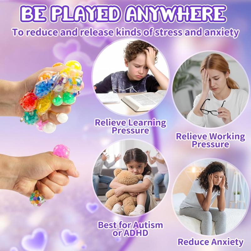 24 Pcs Valentine’s Day Gifts for Kids, Axolotl Stress Ball Fidget Toys with Valentine Cards, Squishy Relief Balls Bulk, School Classroom Exchange Party Favors