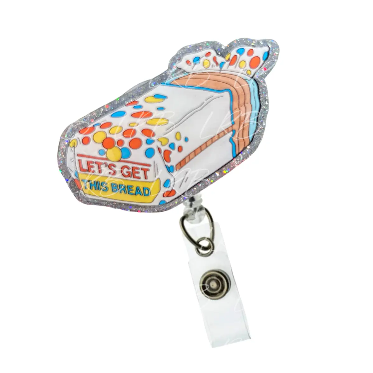 Let’s Get This Bread Badge Reel – Handmade Funny ID Holder, Made to Order Retractable Badge Clip, Gift for Nurses, Healthcare Workers, Office Staff