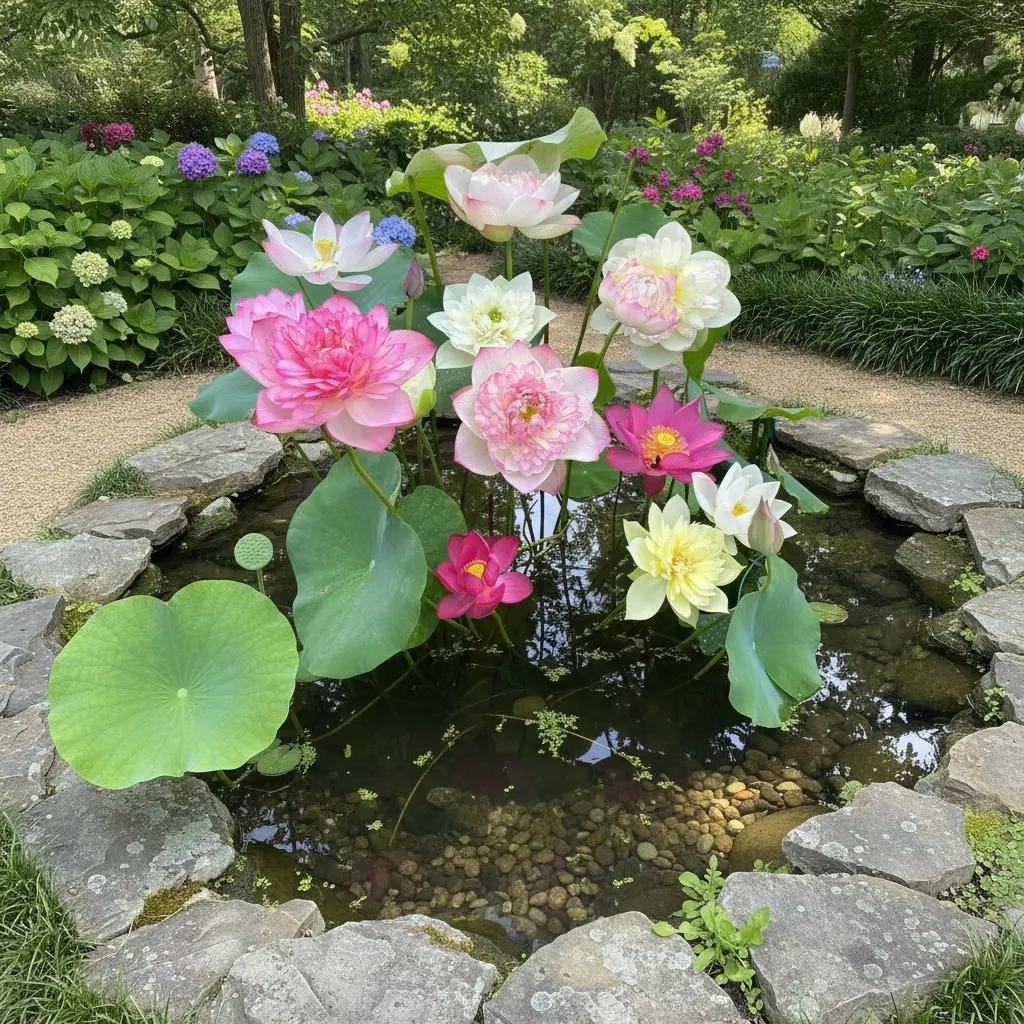 20 Mixed Color Lotus Seeds Aquatic Flower for Pond or Water Garden Elegant Blooms & Large Leaves USDA Zones 4-11