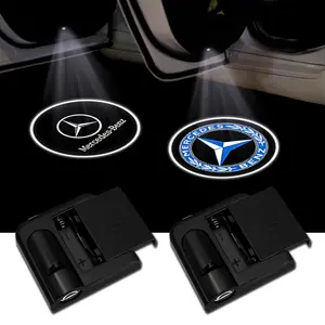 LED Car Welcome Light, Door Projection Lamp, Ground Lighting, Logo Projector, Car Decorative Light, Exterior Modification Decoration, Suitable for Mercedes-Benz