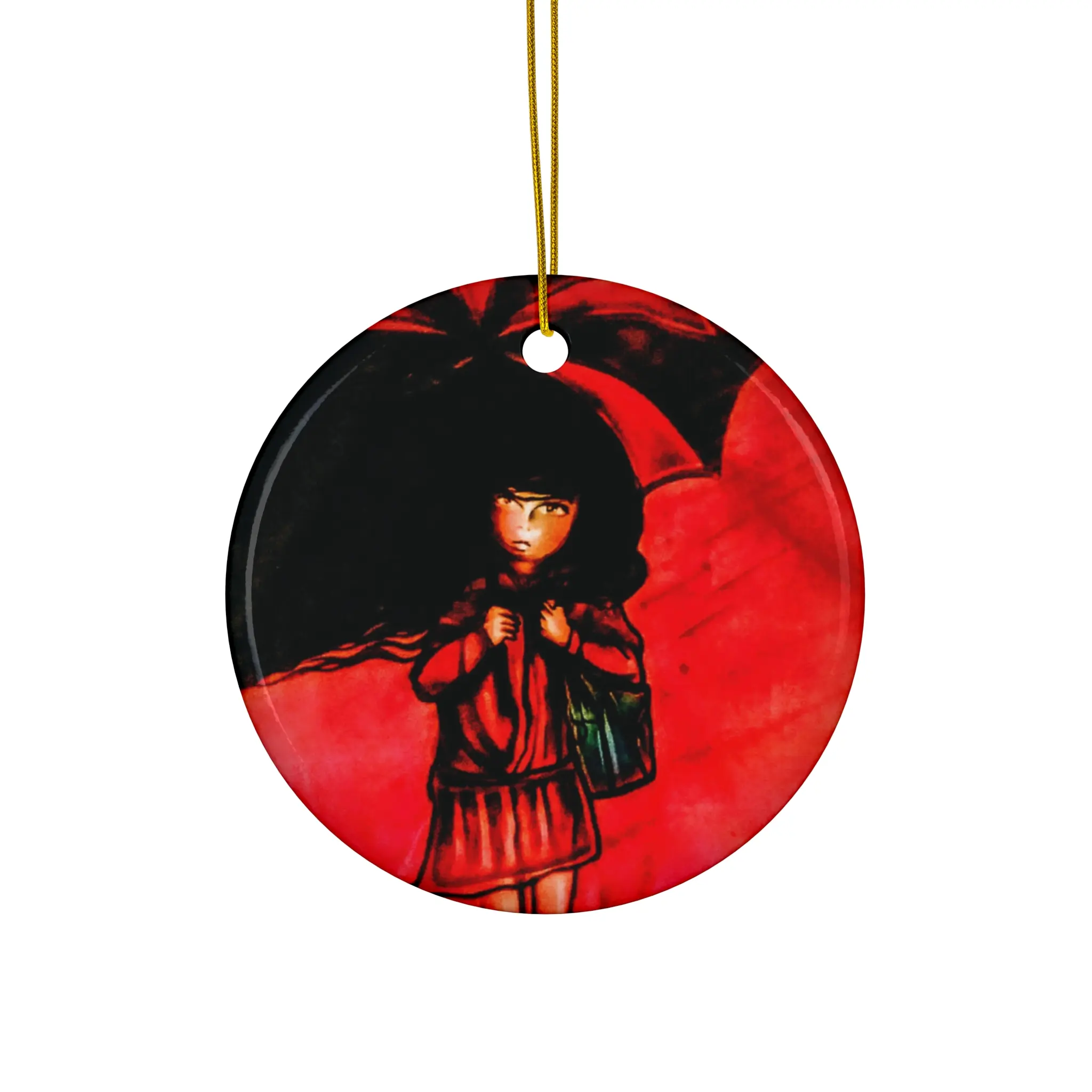 Ceramic Ornament, Little Red Weather Girl Christmas Bauble, Holiday Decoration Gift, Xmas Tree Ornament, Redhead Decor, Weather Lover
