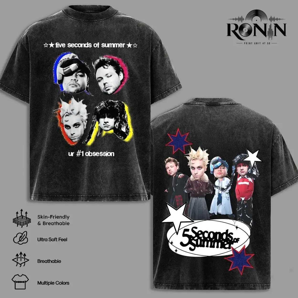 5 Seconds of Summer EVERYONE'S A STAR! T-Shirt - 5SOS World Tour 2026 Vintage 90s Graphic Tee, Unisex Summer Fan Gift for Men Women, Retro Rock Band Streetwear Casual Short Sleeve Cotton Top 53J