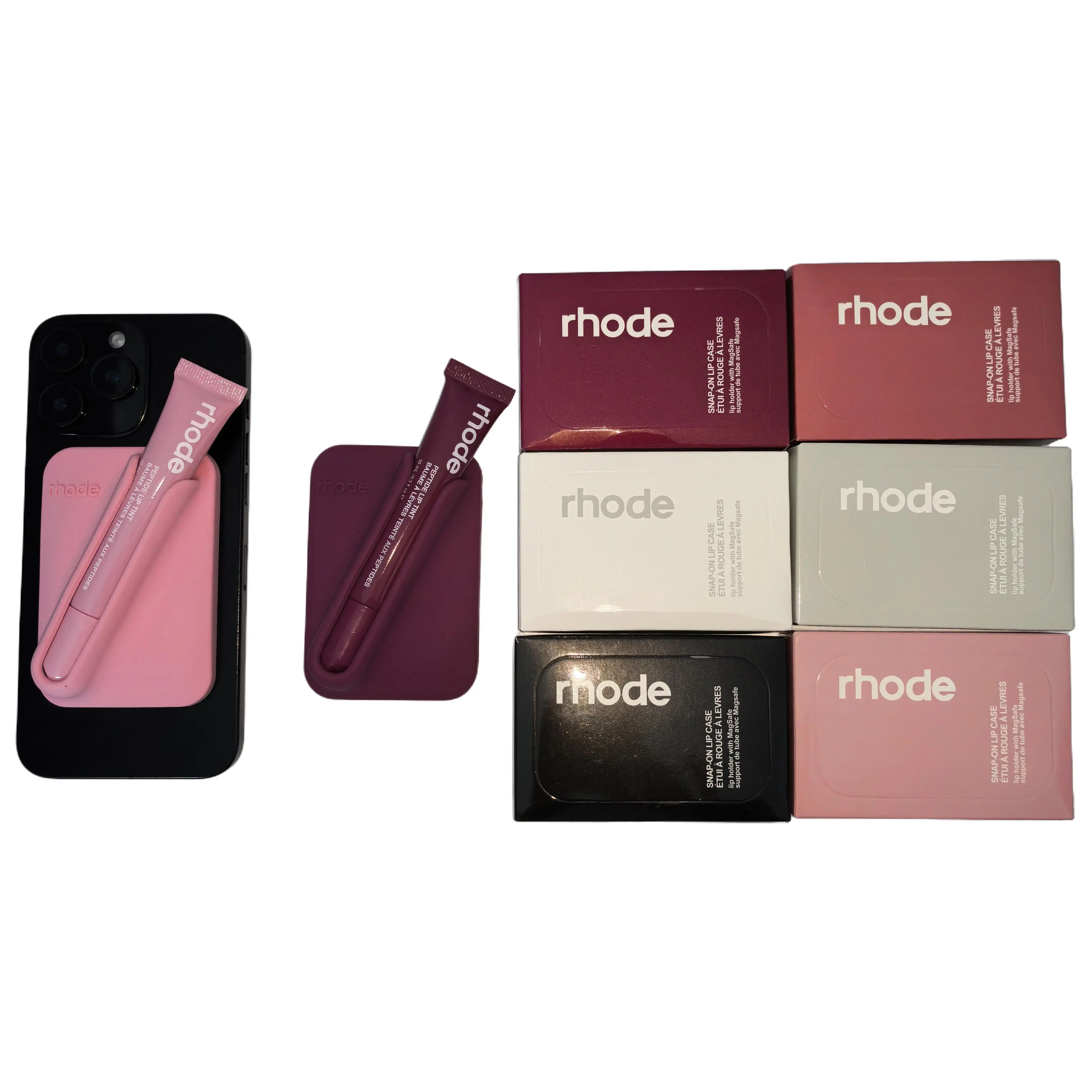SNAP-ON LIP CASE Lip Holder with MagSafe Case for iPhone 17 Air 15 16 14 13 Pro Max Gloss Phone Cases