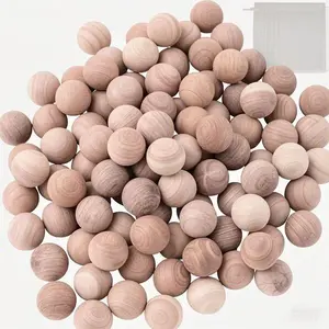 Natural Cedar Balls for Storage, 100pc Aromatic Cedar Wood Balls for Wardrobes and Dressers, Reusable with 3 Satin Bags, Moth Repellent and Fresh Scent, Handmade Cedar Sachets for Closet Organization