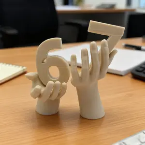Creative Hand Shape Decorative Figurine, Abstract Figure Sculpture, Decorative Sculptures, Holding Number 67 Design, 3D Printed Home Decoration, Desk Ornament, Desktop Statue, Perfect Gift, Home Decor Ornaments, Home Decor Piece