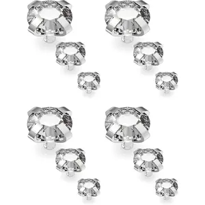 12PCS 14G Grade 23 Titanium Dermal Anchor Tops Internally Threaded Clear Gem Piercing Jewelry for Women Men