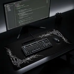 Cybersigilism Desk Mat, Computer Workstation Pad, Gaming Mouse Pad, Digital Art Desk Accessory, Tech Office Decor, Cyberpunk Desk Organizer