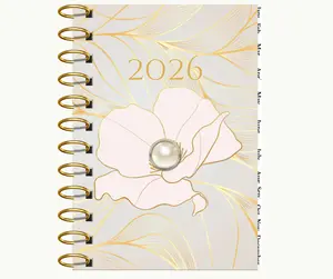 2026 Dated Weekly Planner Pearl - Ultimate 2026 Planner with Hand Placed Pearl. Goals Budgets and Glamour 5x7 Hard Cover Gold Spiral Binding Monthly Tabs and 2027 Calendar