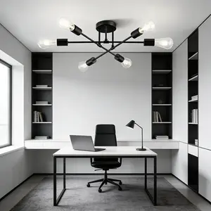 Interlaced Iron Forms Unique Shape Six Sockets Offer Even Room Lighting Bulbs Are Not Included For Free Bulb Selection Durable Iron Suits Various Decor Ideal For Small Homes With Great Look And Utility