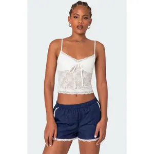 Edikted Women's Cami Sheer Lace Tank Top