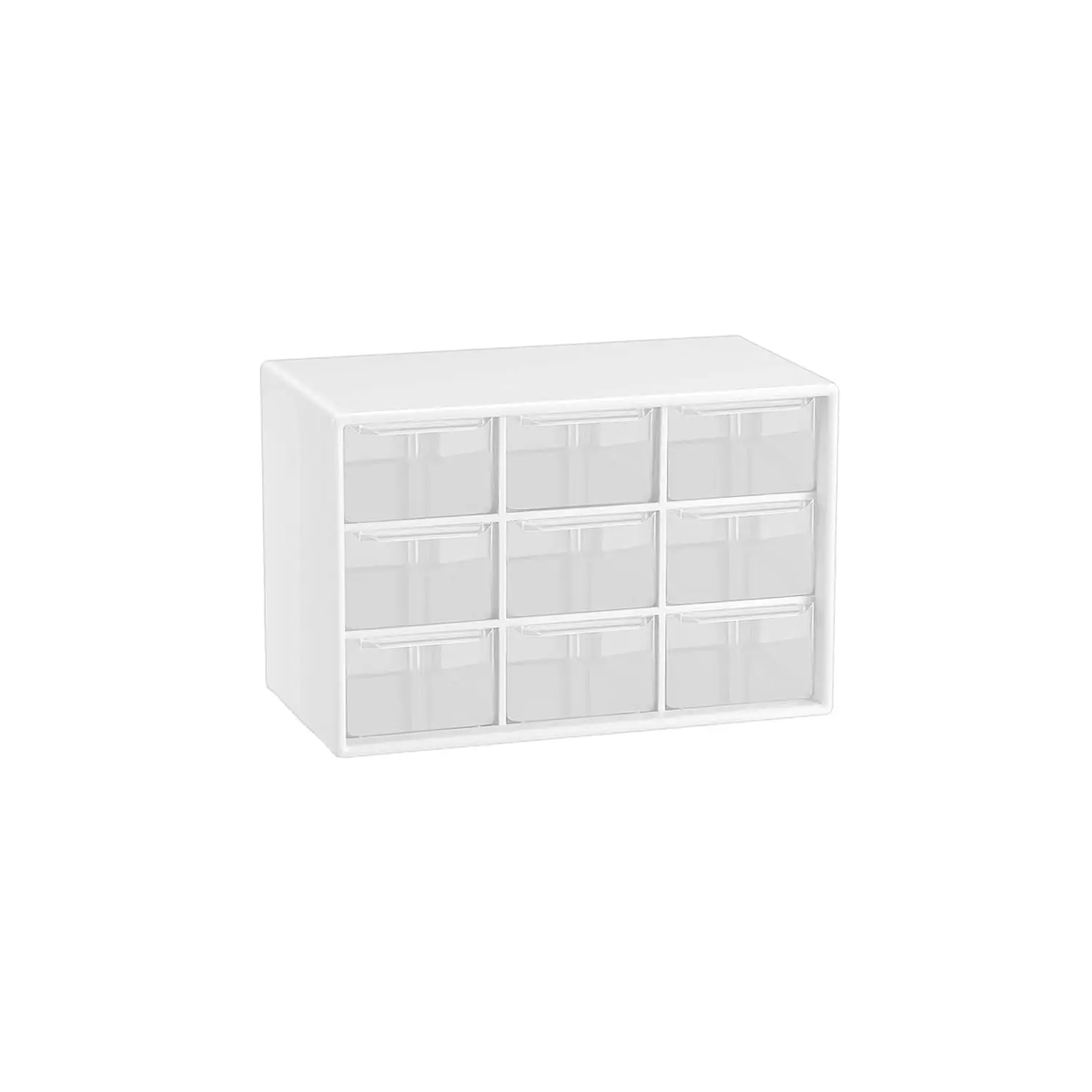 Small Drawer Organizer For Desk  7.1" X 3. 8" 4.6" Mini Desktop With 9 Clear Drawers Plastic Craft Storage Box Office School Home (white)