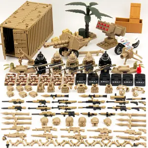 350pcs Special Military Soldier Style Weapon Set, Military Weapon Pack Accessories Toy, Swat Building Blocks, Eod Suit Compatible