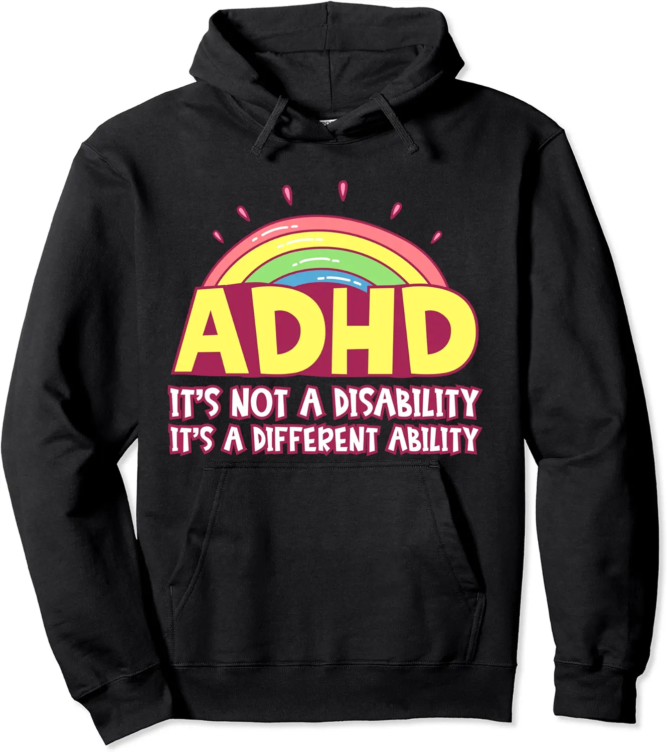 Funny ADHD It's Not A Disability It's A Different Ability Pullover Hoodie - Janessaho Shop 96B08ZYZ3L72