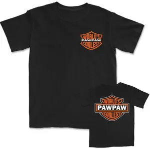 World’s Coolest Grandpa T-Shirt – Funny Motorcycle Grandpa Nickname Graphic Tee, Father’s Day or Birthday Gift from Grandkids, Men’s Casual Cotton Shirt