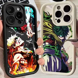 My Hero Academia Deku Bakugo Anime Phone Case For iPhone 16 15 14 13 11 Pro Max 12 Mini Silicone Case For iPhone X 16 Plus Cover
