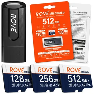 Rove Ultimate 128GB/256GB/512GB Micro SDXC Card with USB 3.2 Gen-1 Type-C card reader, Micro SD memory card for dash cam, Up to 170MB/s Read, 100MB/s Write, U3, Class10