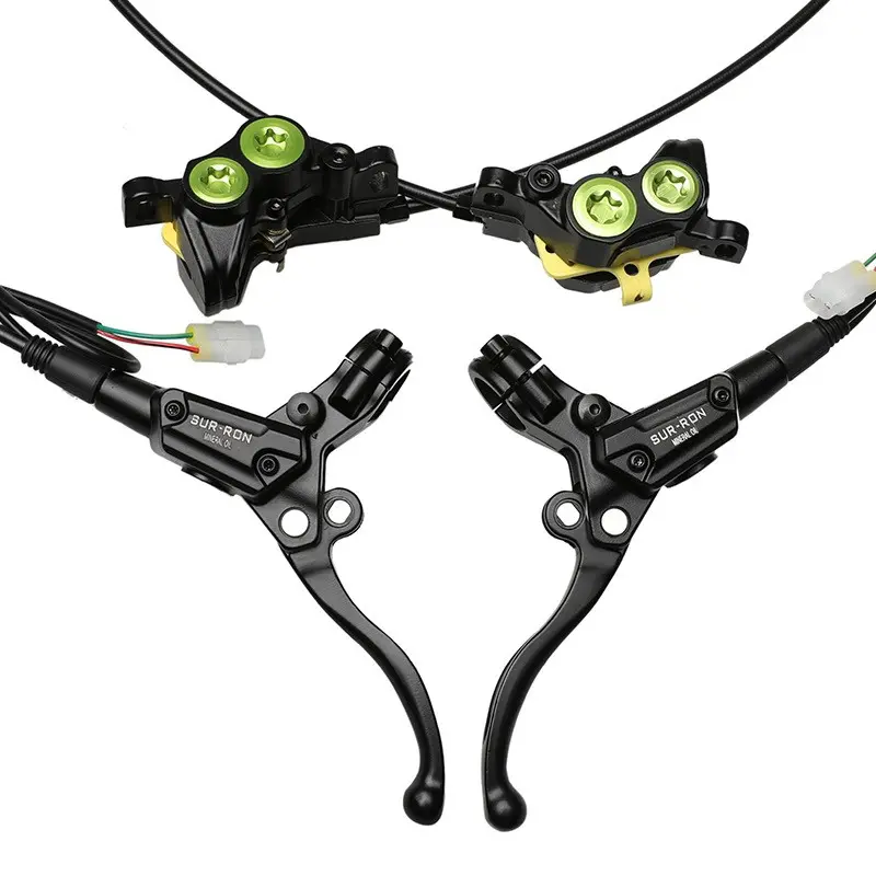 Hydraulic Brake Kit, Black Off-Road Front and Rear Set with Levers & Brake Pedal for Sur-Ron Light Bee Segway Electric Dirt Bike