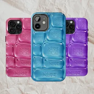 NeeDoh Cool Crush Ice Cube Phone Case, 3D Visual Printed Graphic Hard Phone Cover For Iphone, Samsung,Available