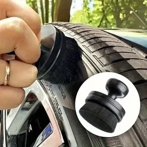 Vegan Tire Shine Applicator - Premium Brush with Ergonomic Stand for Streak-Free Finish - Perfect for Auto Detailing and Cleaning Enthusiasts