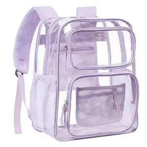New PVC Transparent Rigid Backpack, Large Capacity Waterproof Student Bag, Casual See-Through School Backpack, Travel Use