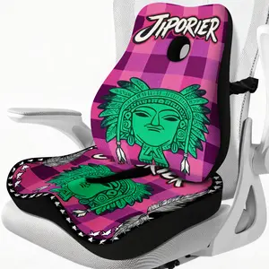 Comfortable Memory Foam Seat Cushion with Bold Graphic Print, Ergonomic Support for Long Sitting，Pink Checkerboard Print, Comfort Support for Office Chair, Car Seat & Desk