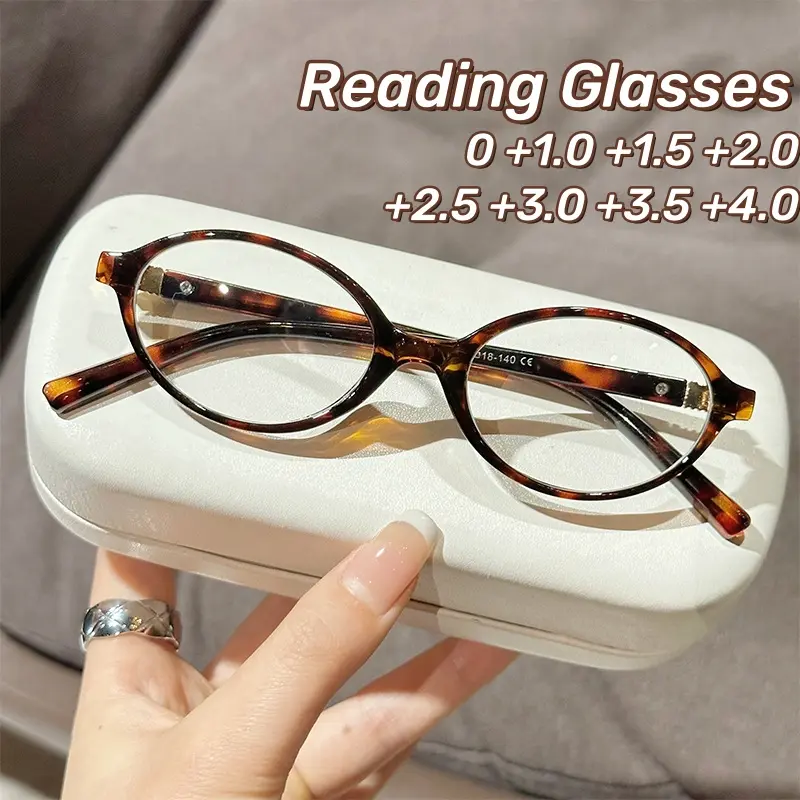 Retro Oval Small Frame Reading Glasses Personalized Women's Presbyopia Glasses Blue Light Blocking Eye Protection Eyewear