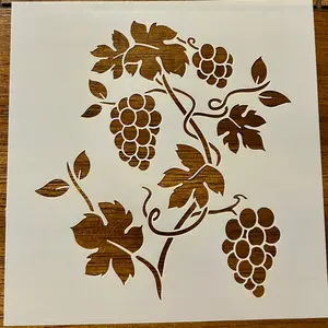 Grapes and Vine 10 MIL Mylar Reusable Painting Stencil for Festive Crafting Projects Easy Application & Versatile Use in America Perfect for Artists and Crafters