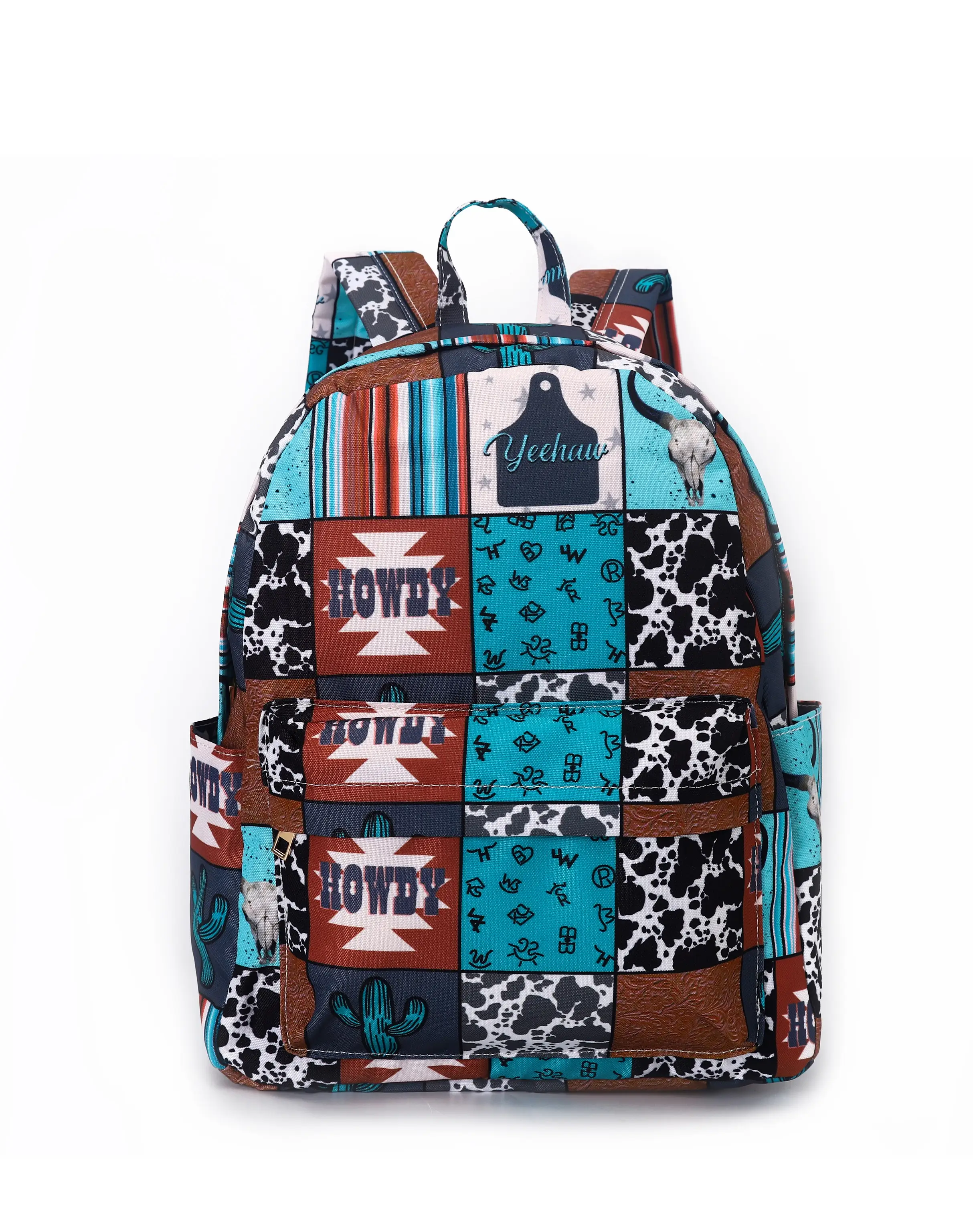 Yeehaw Howdy Western Print With Kids Backpack