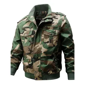 Bmuvlss Men's WWII Pilot Jacket - Olive Green Full-Zip Workwear Coat with M4-like Carbine Pocket, Durable &, Machine Washable Army Aviation Style for Outdoor, & Casual Wear