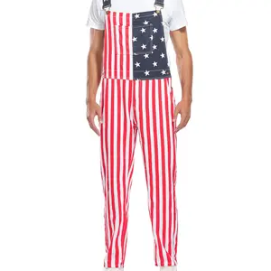 OPDNBON Bib Overalls for Men Adjustable Straps Jumpsuit Striped Men Coveralls with Pockets Sailors Dungarees Labor Day Fall/Winter Menswear