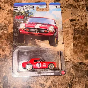 Hot Wheels Silver Series RR Rally Racing Course 10644 Red Car with White Stripes and Number 8