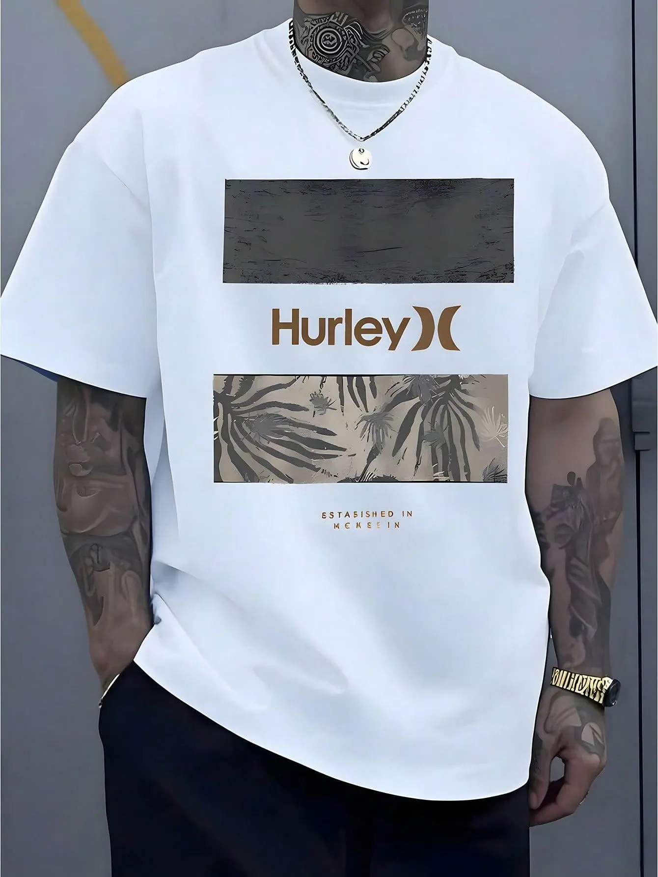 Hurley Men's Shirt Graphic T Shirt Casual Men Clothing Comfortable Mens Clothes Size S-XXXL