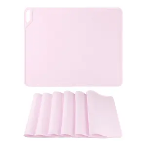 REGALWOVEN Placemat Set of 6 Silicone Placemats for Kitchen Dining Table Decor, Washable Table Placemats Wipeable Table Mat 15*12in