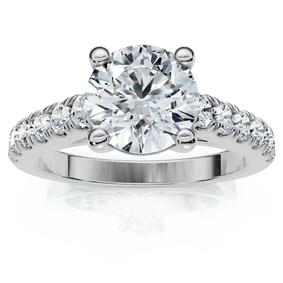 1 3/4Ct Round Cut Lab Grown Diamond Engagement Ring in 10k White Gold
